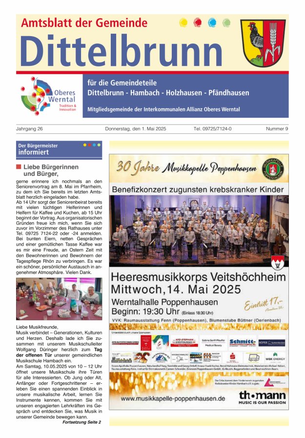 Amtsblatt der Gemeinde Dittelbrunn Titelblatt 09/2025