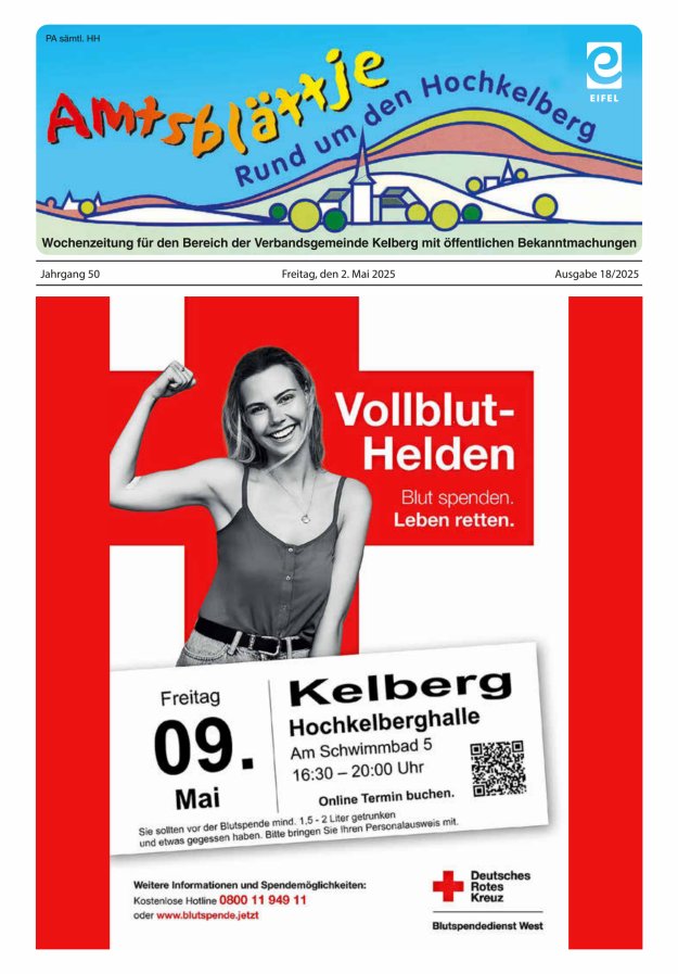 Amtsblättje - Rund um den Hochkelberg Titelblatt 18/2025