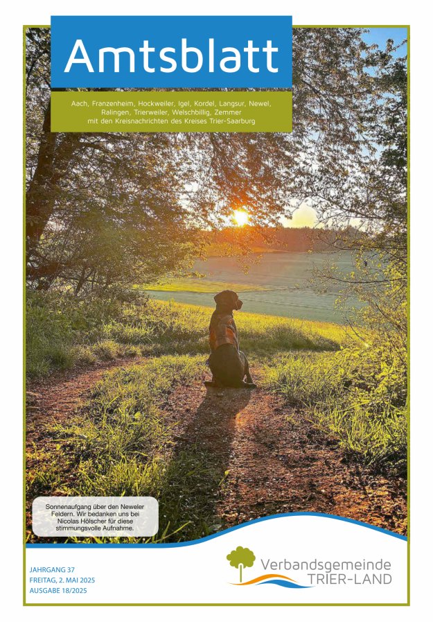 Amtsblatt VG Trier-Land Titelblatt 18/2025