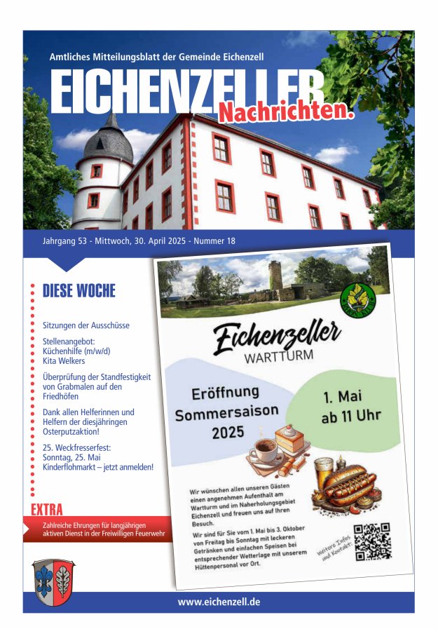 Amtliches Mitteilungsblatt der Gemeinde Eichenzell Titelblatt 18/2025