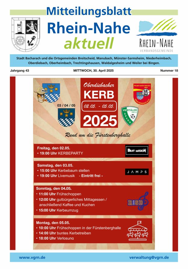Rhein-Nahe aktuell Titelblatt 18/2025