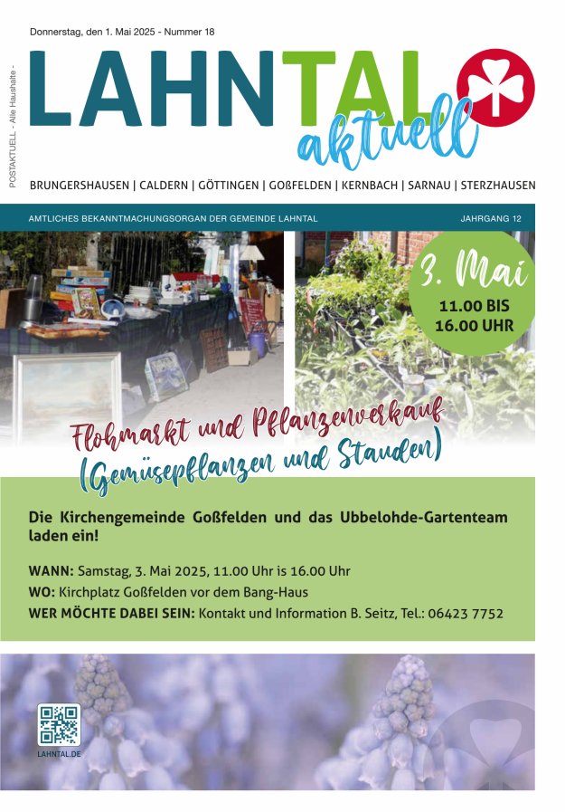 Amtliches Bekanntmachungsorgan der Gemeinde Lahntal Titelblatt 18/2025