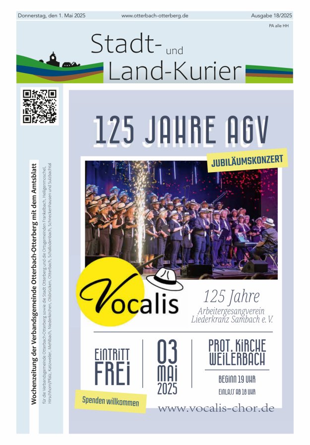 Stadt- und Land-Kurier Otterbach-Otterberg Titelblatt 18/2025