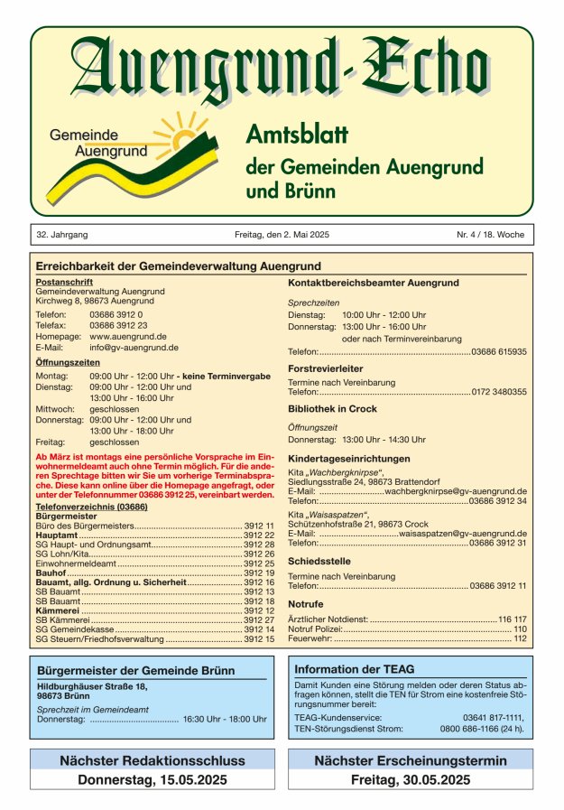 Auengrund-Echo Titelblatt 04/2025