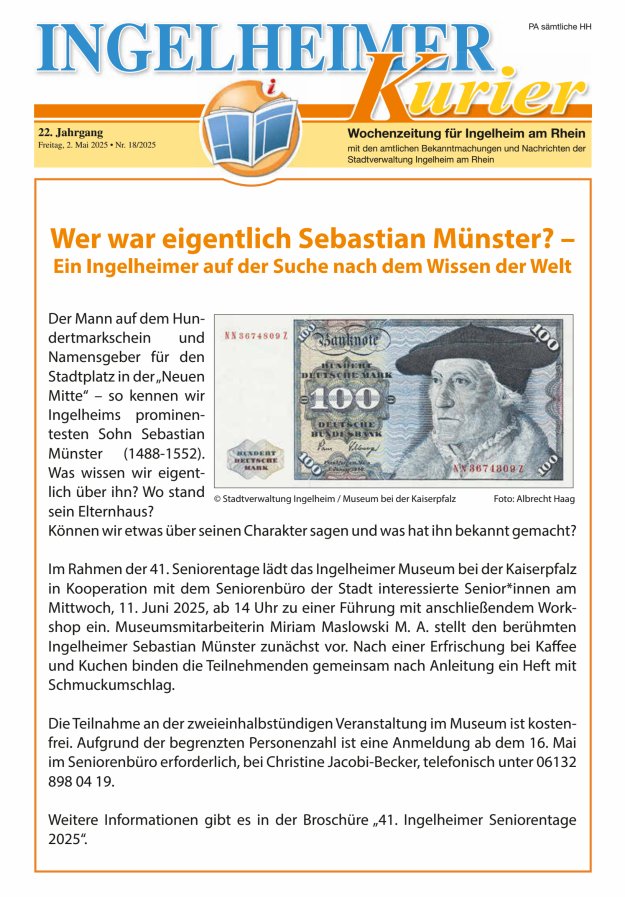 Ingelheimer Kurier Titelblatt 18/2025