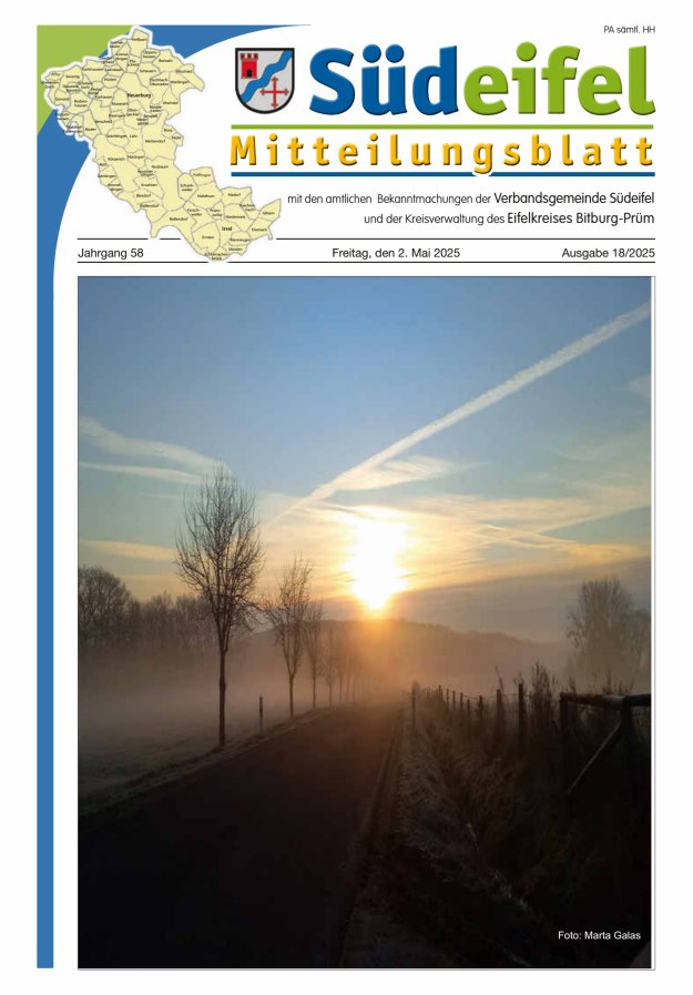 Mitteilungsblatt Südeifel Titelblatt 18/2025