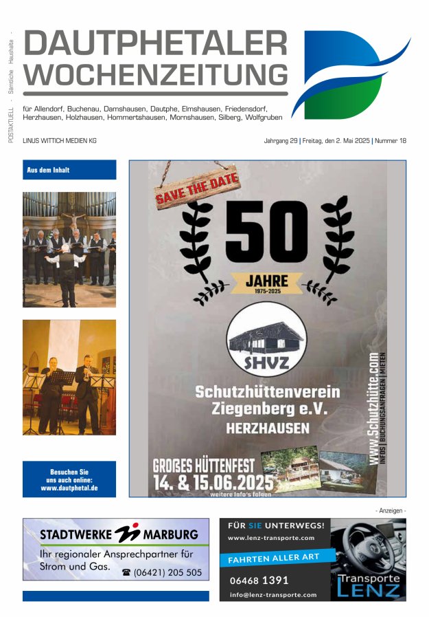 Dautphetaler Wochenzeitung Titelblatt 18/2025