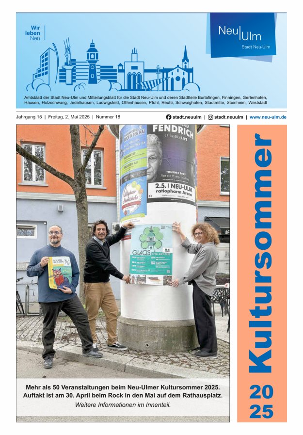 Amtsblatt der Stadt Neu-Ulm und Mitteilungsblatt für die Stadt Neu-Ulm Titelblatt 18/2025
