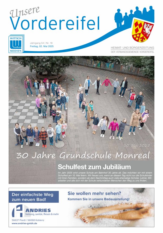 Mitteilungsblatt Vordereifel - Heimat- u Bürgerzeitung der VG Vordereifel Titelblatt 18/2025