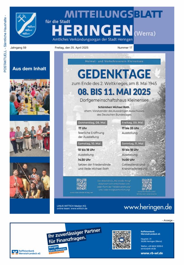 Mitteilungsblatt Heringen Titelblatt 17/2025