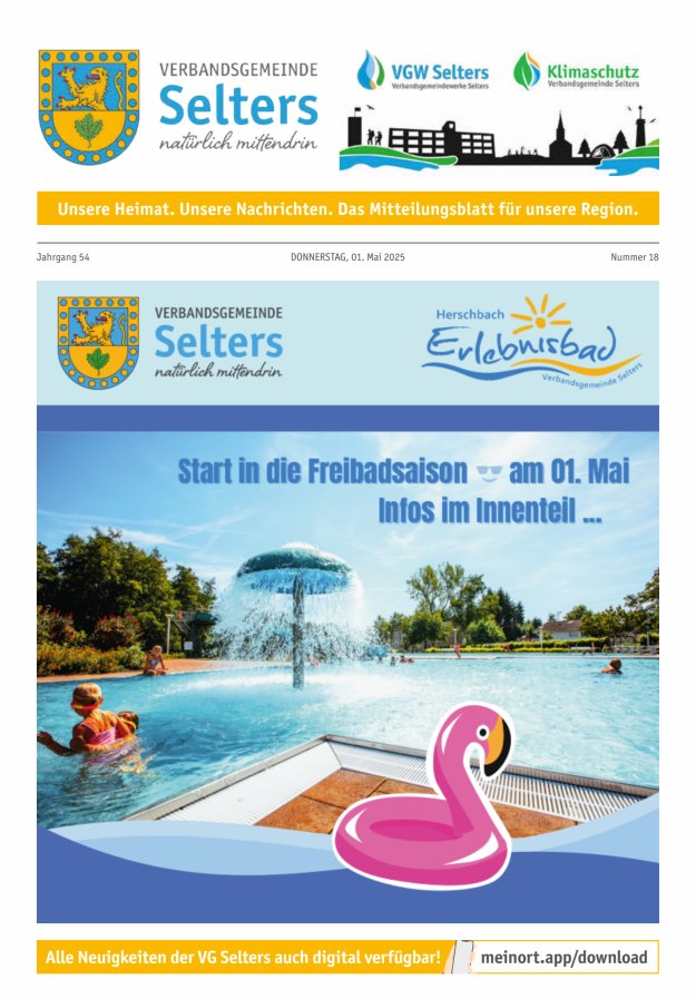 Unsere Verbandsgemeinde Selters Ww Titelblatt 18/2025