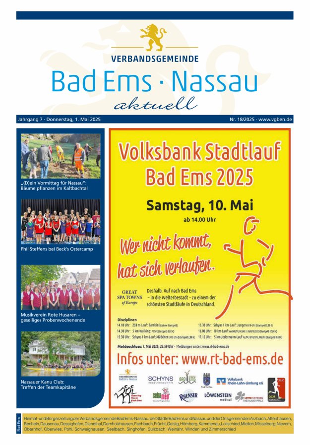 Bad Ems-Nassau aktuell Ausgabe Bad Ems Titelblatt 18/2025