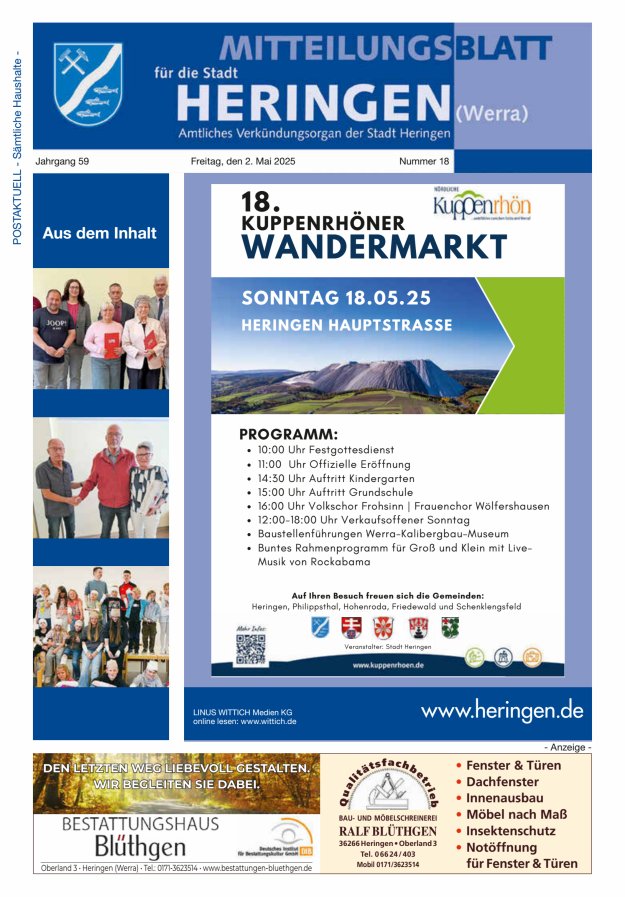 Mitteilungsblatt Heringen Titelblatt 18/2025