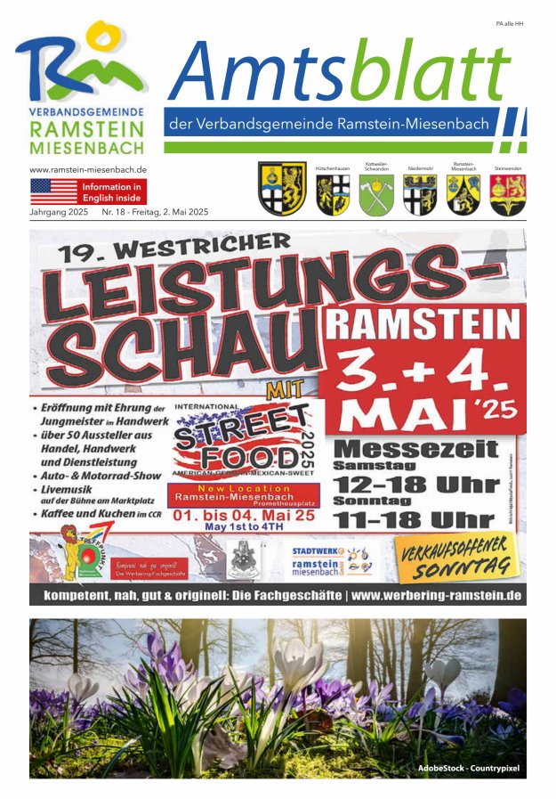 Amtsblatt VG Ramstein-Miesenbach Titelblatt 18/2025