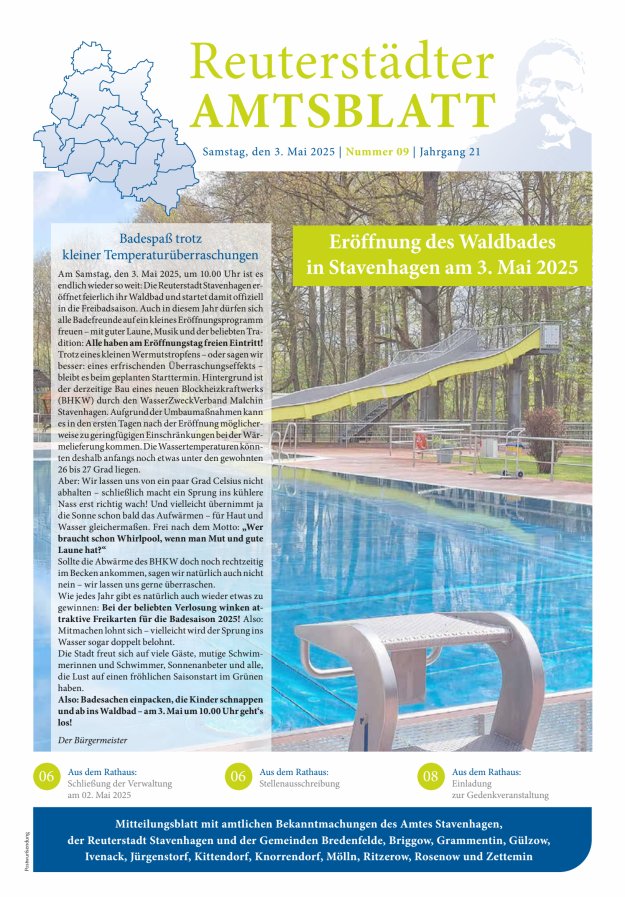 Reuterstädter Amtsblatt Titelblatt 09/2025