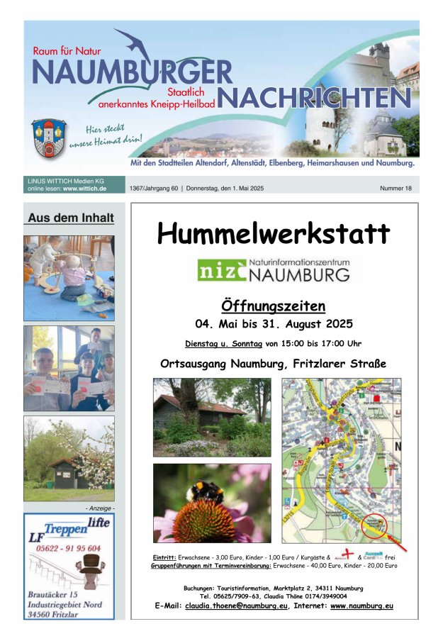 Naumburger Nachrichten Titelblatt 18/2025