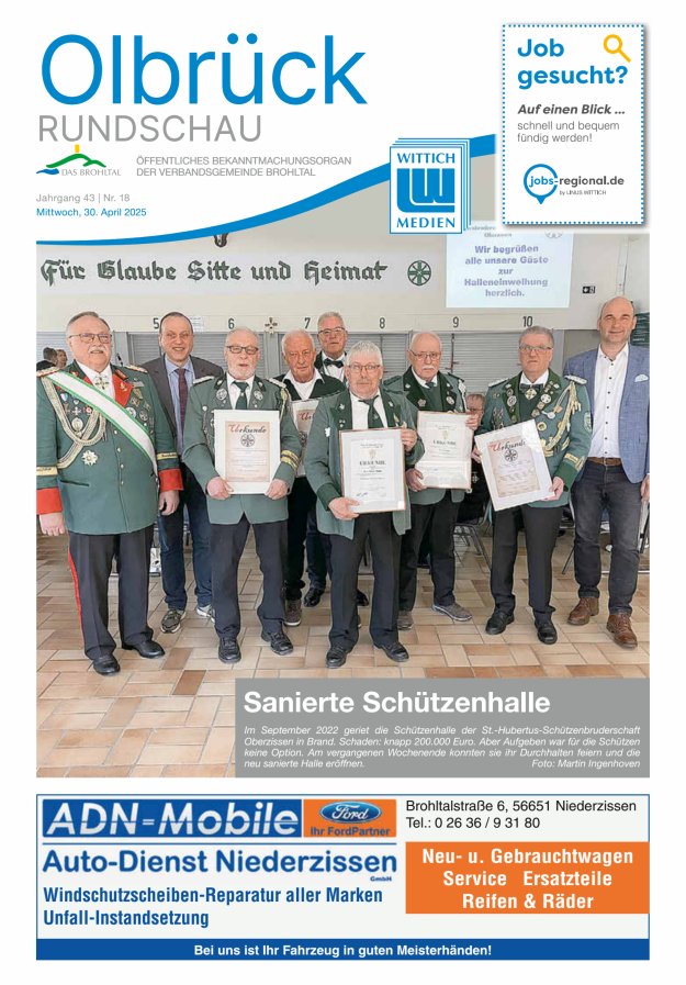 Olbrück Rundschau Titelblatt 18/2025