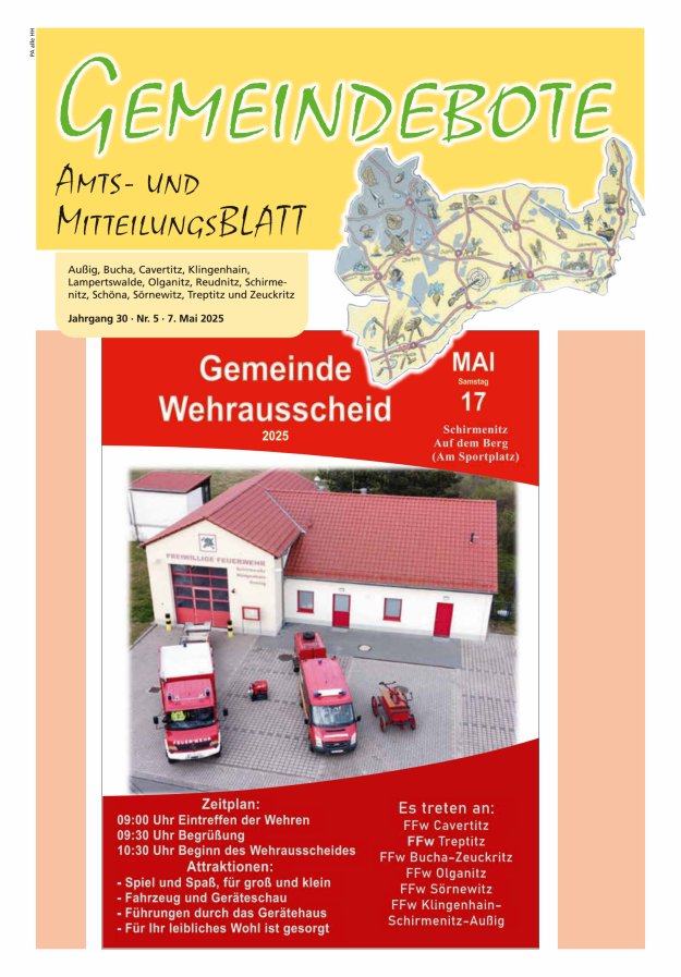 Gemeindebote - Amts- und Mitteilungsblatt Titelblatt 05/2025