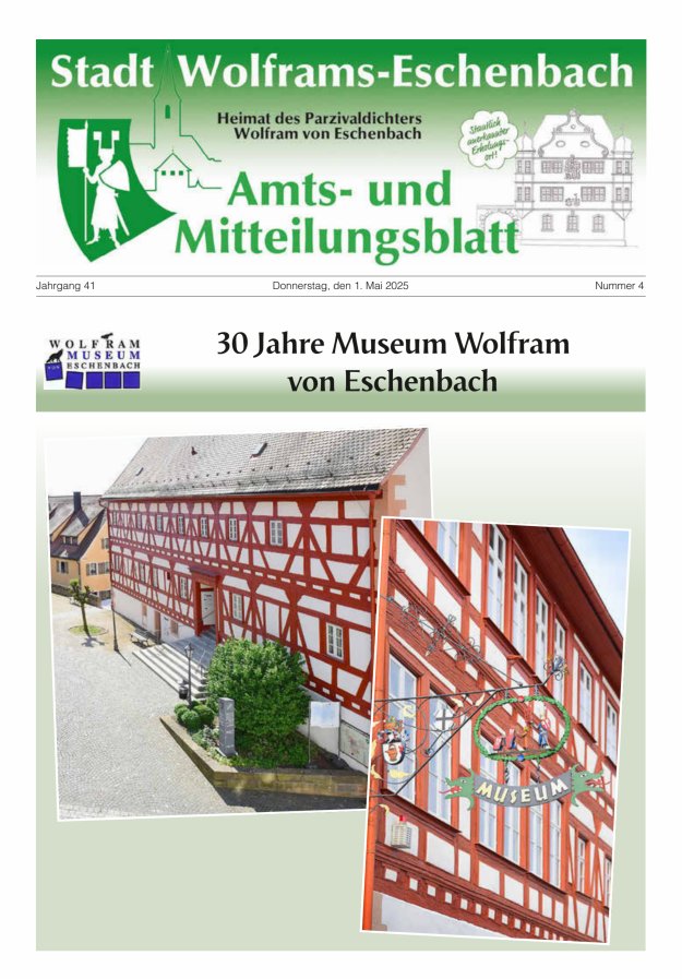 Amts- und Mitteilungsblatt Stadt Wolframs-Eschenbach Titelblatt 04/2025