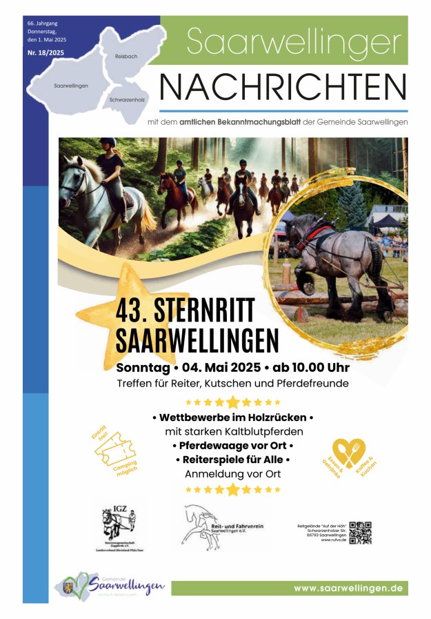 Saarwellinger Nachrichten Titelblatt 18/2025