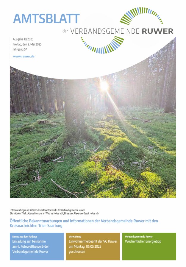 Amtsblatt VG Ruwer Titelblatt 18/2025