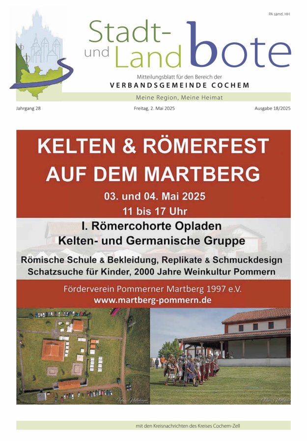 Stadt- und Landbote VG Cochem Titelblatt 18/2025