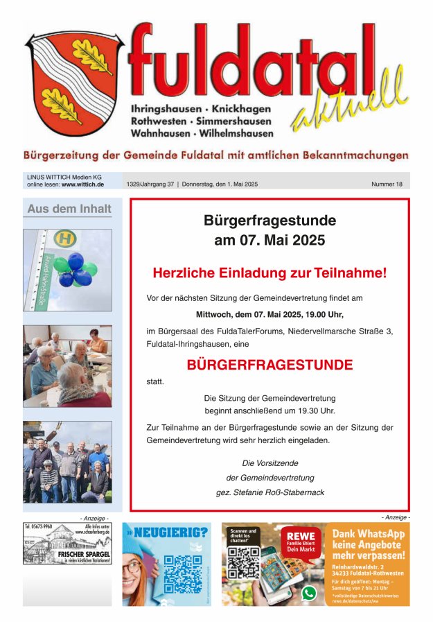 Fuldatal aktuell Titelblatt 18/2025