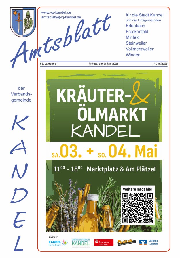 Amtsblatt VG Kandel Titelblatt 18/2025