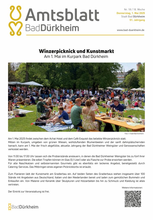 Bad Dürkheimer Woche Titelblatt 18/2025
