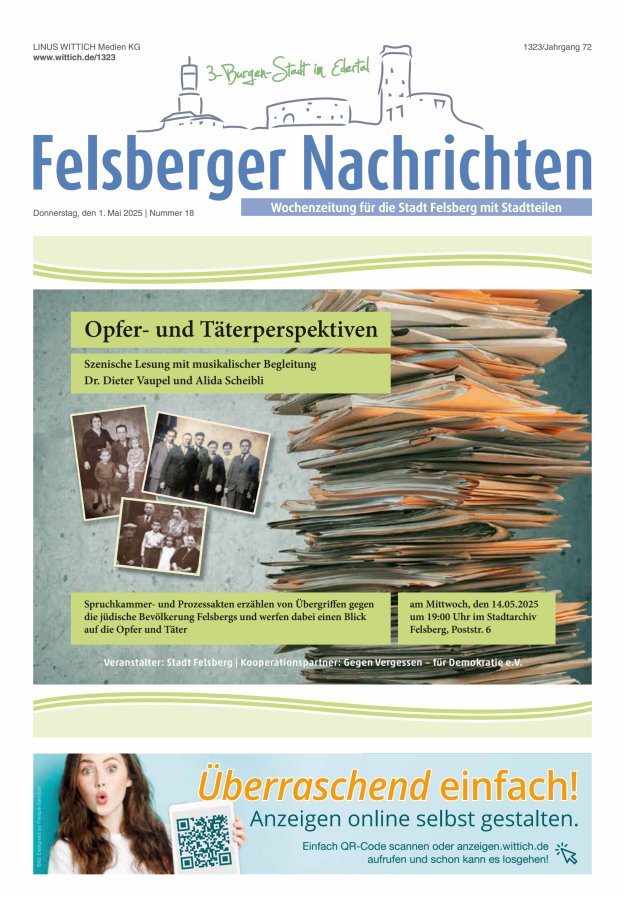 Felsberger Nachrichten Titelblatt 18/2025
