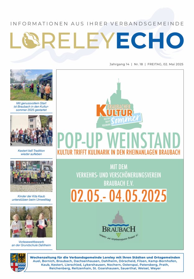 Loreley-Echo - Mitteilungsblatt der Verbandsgemeinde Loreley Titelblatt 18/2025