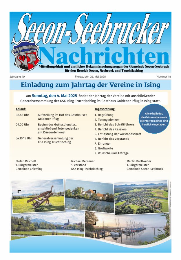 Seeon-Seebrucker Nachrichten Titelblatt 18/2025