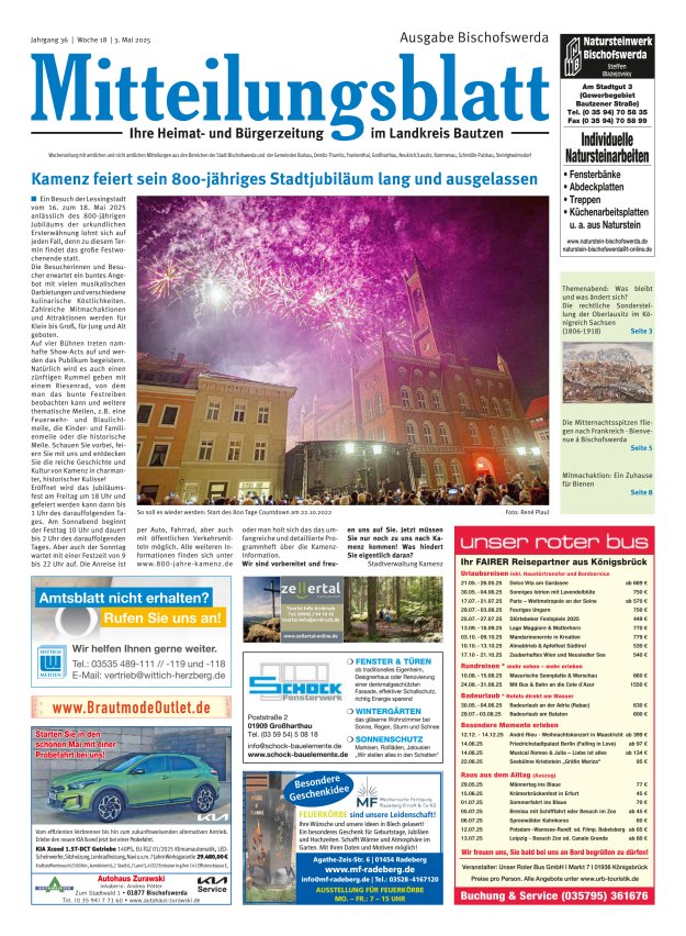 Mitteilungsblatt LK Bautzen Ausgabe Bischofswerda Titelblatt 17/2025