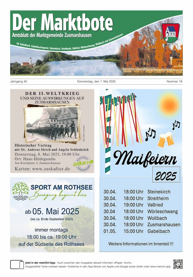 Zusmarshausen - Der Marktbote Titelblatt 18/2025