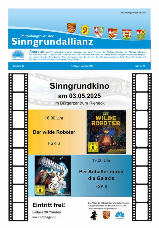 Mitteilungsblatt der Sinngrundallianz Titelblatt 18/2025