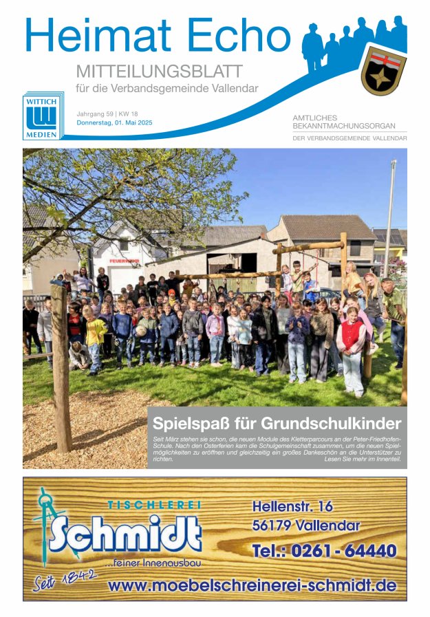 Heimat-Echo - Heimat- und Bürgerzeitung Verbandsgemeinde Vallendar Titelblatt 18/2025