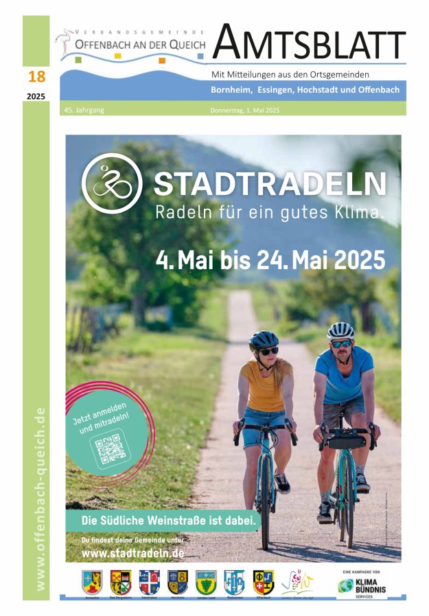 Amtsblatt VG Offenbach an der Queich Titelblatt 18/2025