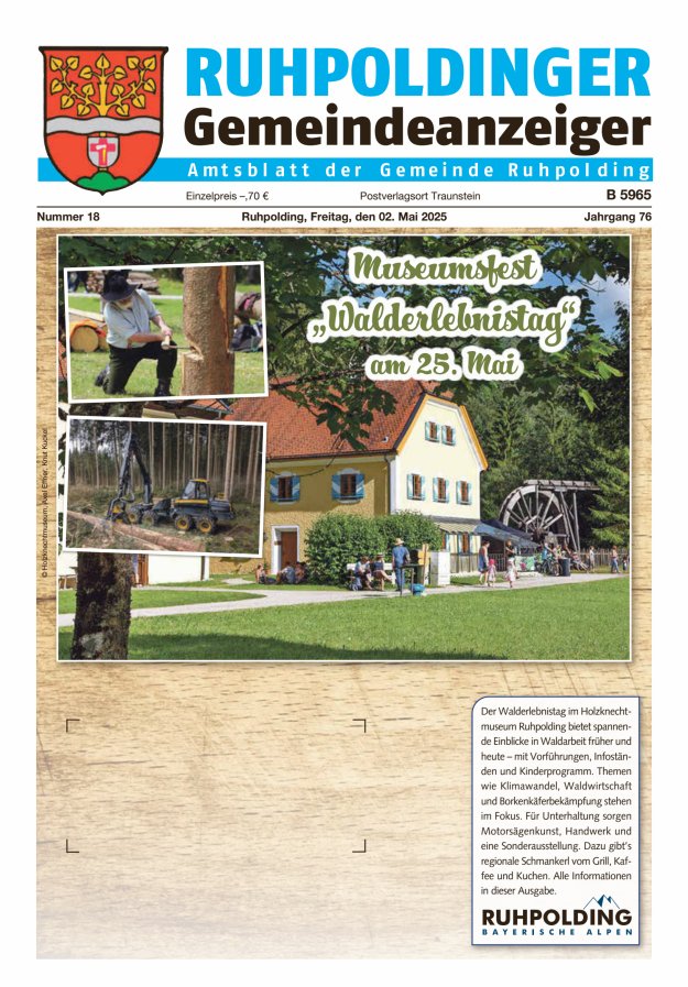Ruhpoldinger Gemeindeanzeiger Titelblatt 18/2025