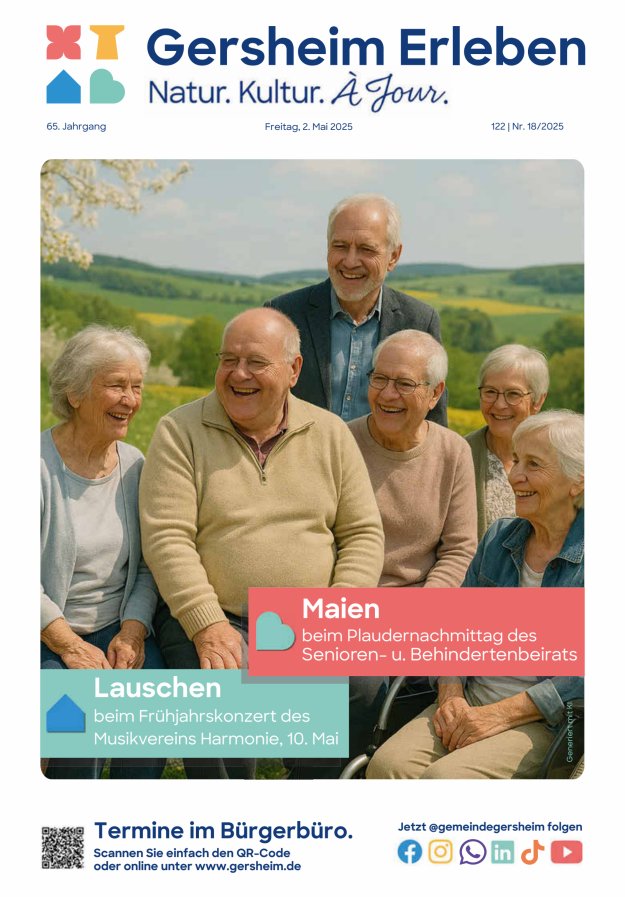 Bekanntmachungsblatt der Gemeinde Gersheim Titelblatt 18/2025