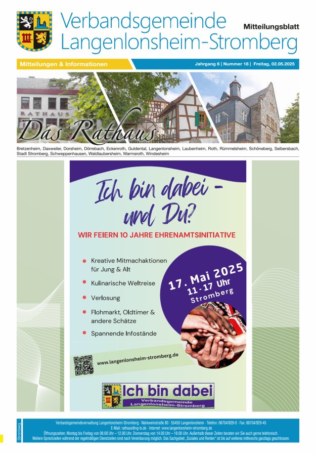 Das Rathaus - MTB d VG Langenlonsheim-Stromberg  Titelblatt 18/2025