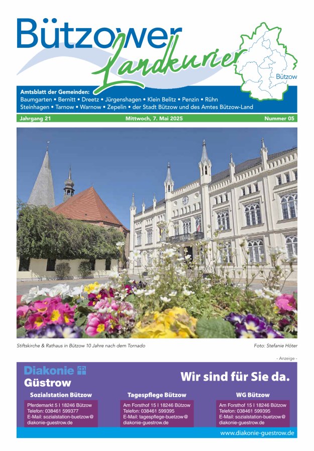 Bützower Landkurier Titelblatt 05/2025