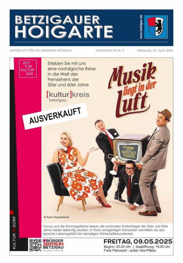 Betzigauer Hoigarte Amtsblatt der Gemeinde Betzigau Titelblatt 09/2025