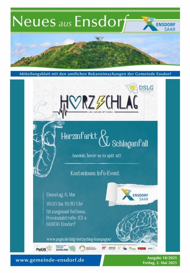 Neues aus Ensdorf Titelblatt 18/2025