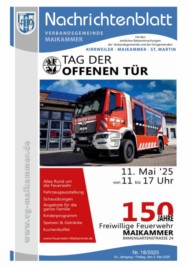 Nachrichtenblatt VG Maikammer Titelblatt 18/2025