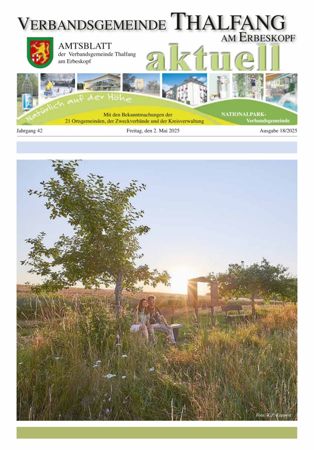 Thalfang aktuell - Amtsblatt VG Thalfang Titelblatt 18/2025