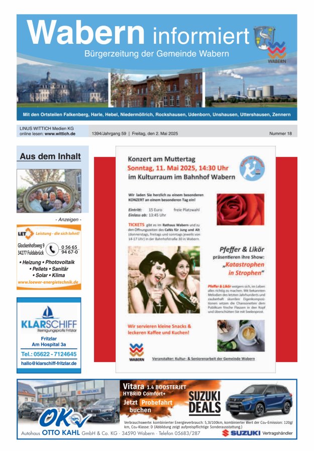 Wabern informiert Titelblatt 18/2025
