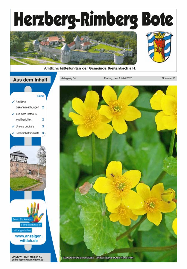 Herzberg-Rimberg Bote Titelblatt 18/2025