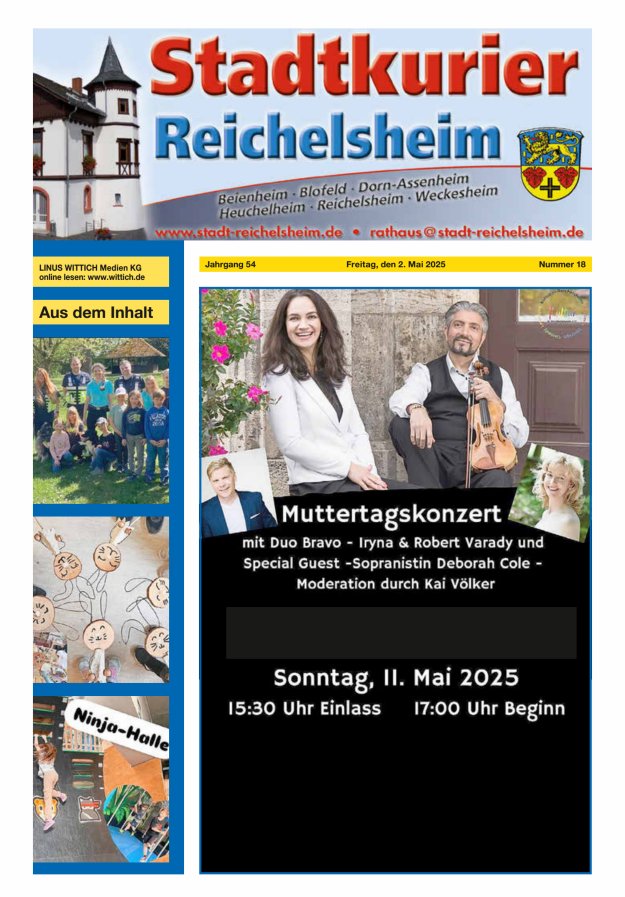 Stadtkurier Reichelsheim Titelblatt 18/2025