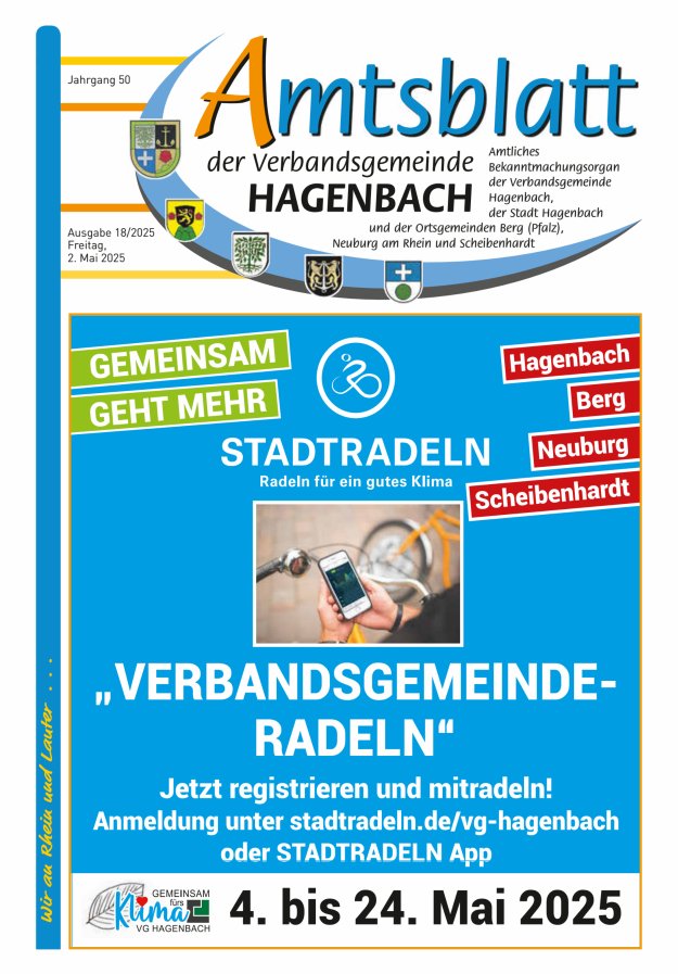 Amtsblatt der VG Hagenbach Titelblatt 18/2025