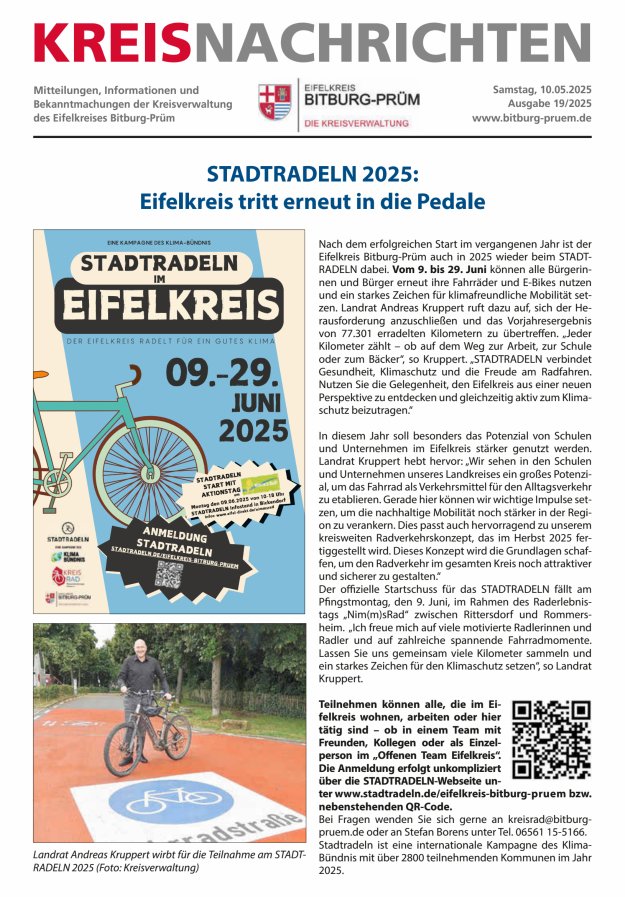 Kreis Bitburg-Prüm Titelblatt 19/2025